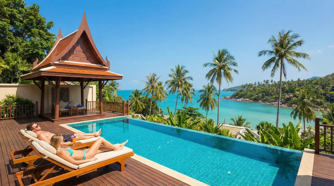 Самуи — тропический остров с кокосовыми пальмами и пляжами